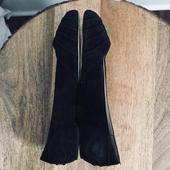 Salvatore Ferragamo Black Suede Leather Flats Size 7.5 - Picture 6 of 8